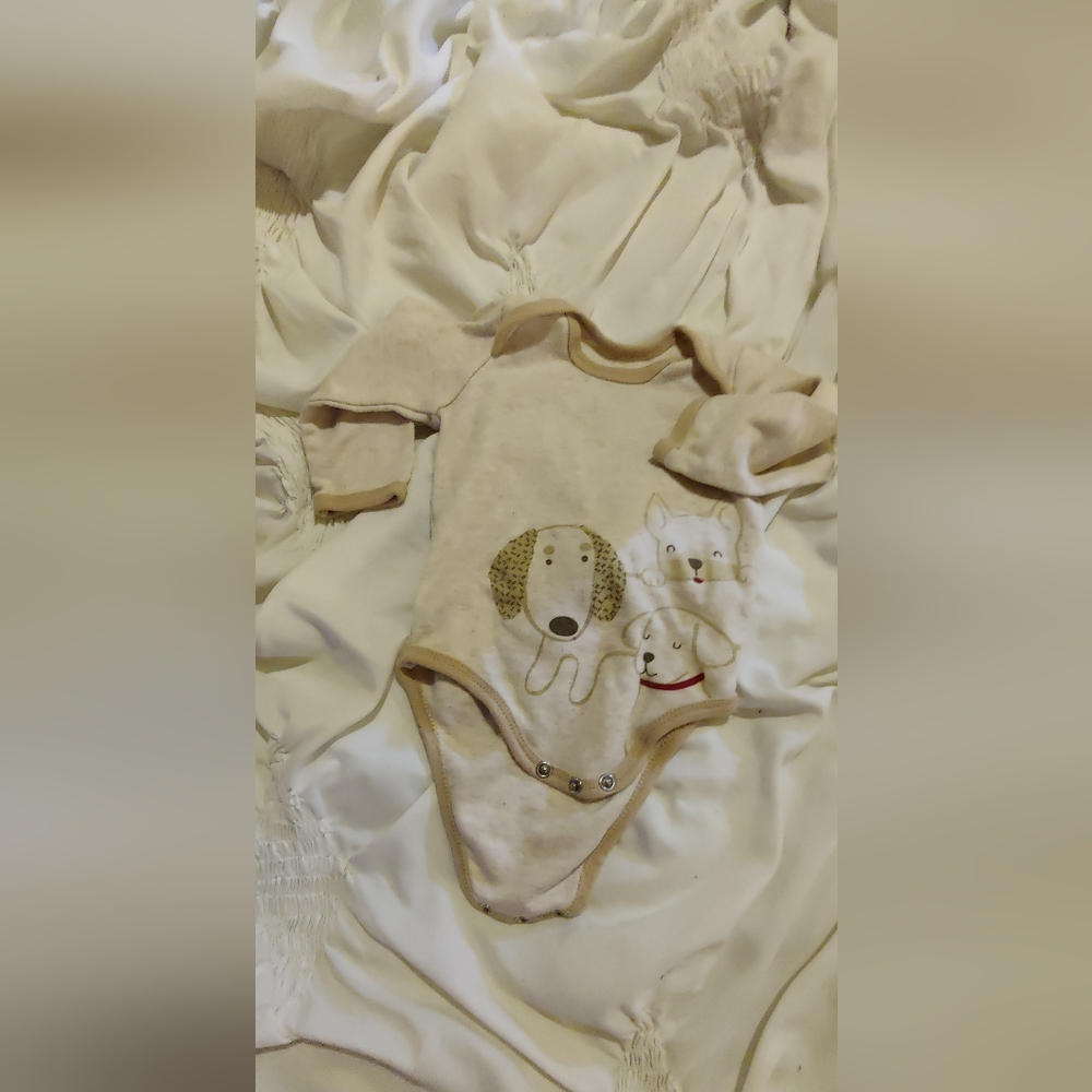 Adorable Cream Baby Onesie with Animal Print